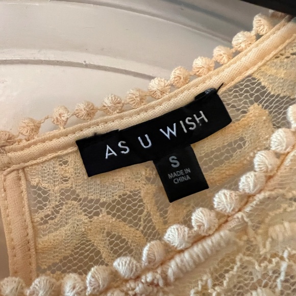 As U Wish S Yellow Dress with Lace Top - Picture 3 of 3